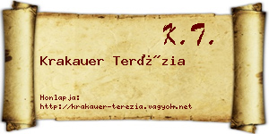Krakauer Terézia névjegykártya